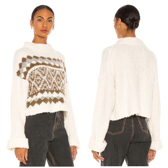 NEW Free People Alpine Pullover in Snowy Forest - Picture 2 of 14